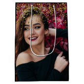 Modern elegant chic zwart en goud medium cadeauzakje (Achterkant)