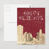 Modern Elegant Chicago City Skylin ecard Briefkaar Briefkaart (Voorkant / Achterkant)