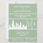 Modern Elegant Chicago City Skyline Invitation Kaart (Voorkant)