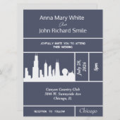 Modern Elegant Chicago City Skyline Invitation Kaart (Voorkant / Achterkant)