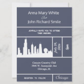 Modern Elegant Chicago City Skyline Invitation Kaart (Voorkant)