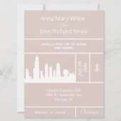 Modern Elegant Chicago City Skyline Invitation Kaart (Voorkant)