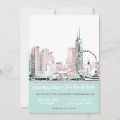 Modern Elegant Chicago City Skyline Kaart (Voorkant)