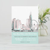 Modern Elegant Chicago City Skyline Kaart (Staand voorkant)