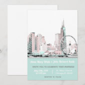 Modern Elegant Chicago City Skyline Kaart (Voorkant / Achterkant)