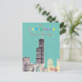 Modern Elegant Chicago City Skyline Wenskaart Briefkaart (Staand voorkant)