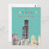 Modern Elegant Chicago City Skyline Wenskaart Briefkaart (Voorkant / Achterkant)