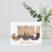 Modern Elegant Chicago City Skyline Wenskaart Briefkaart (Staand voorkant)