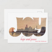 Modern Elegant Chicago City Skyline Wenskaart Briefkaart (Voorkant / Achterkant)