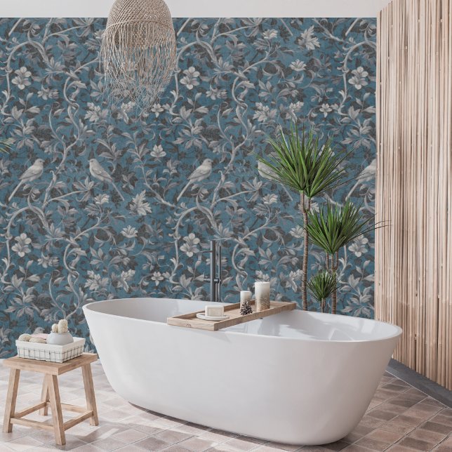 Modern Elegant Chinoiserie Bloemenpatroon Behang (Creator heeft geüpload)