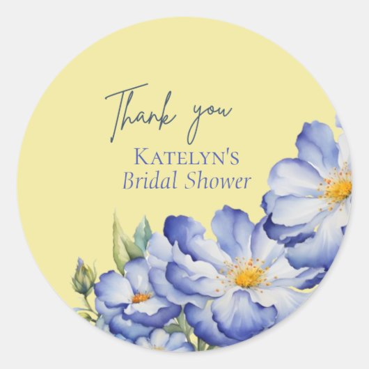 Modern Elegant Chinoiserie Floral Dank u Ronde Sticker (Voorkant)