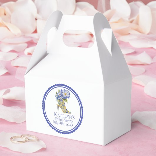 Modern Elegant Chinoiserie Floral High-Heel Event Bedankdoosjes (Huwelijk)