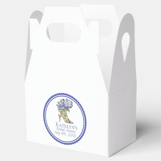 Modern Elegant Chinoiserie Floral High-Heel Event Bedankdoosjes (Geopend)