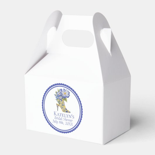 Modern Elegant Chinoiserie Floral High-Heel Event Bedankdoosjes (Voorkant Zijde)