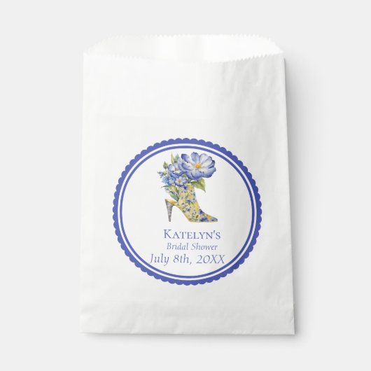 Modern Elegant Chinoiserie Floral High-Heel Event Bedankzakje (Voorkant)