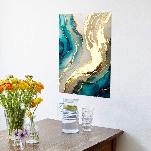 Modern Elegant Chique Agaat Marmer Goud Folie Afdrukken (Laag (Keuken))