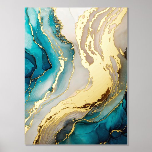 Modern Elegant Chique Agaat Marmer Goud Folie Afdrukken (Voorkant)