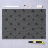 Modern Elegant Chique Black Star Patroon Tissuepapier (Craft)