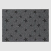 Modern Elegant Chique Black Star Patroon Tissuepapier (Voorkant)