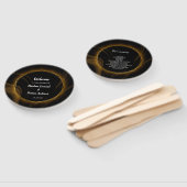 Modern Elegant Chique gouden Licht Huwelijksprogra Handwaaier (Niet-gemonteerd)