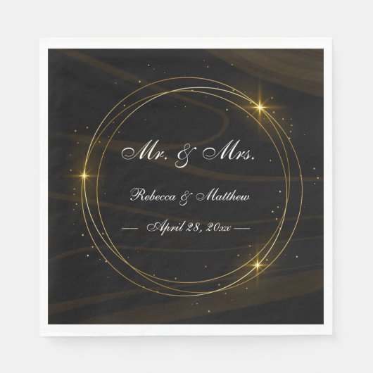 Modern Elegant Chique gouden Licht Servet (Voorkant)