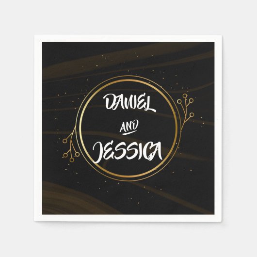 Modern Elegant Chique gouden Licht Servet (Voorkant)