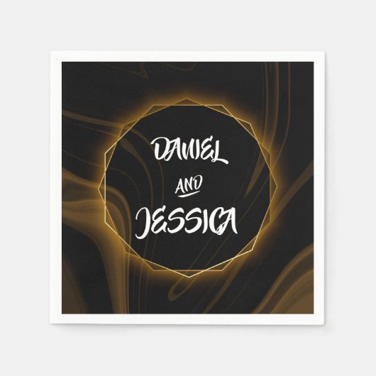 Modern Elegant Chique gouden Licht Servet (Voorkant)