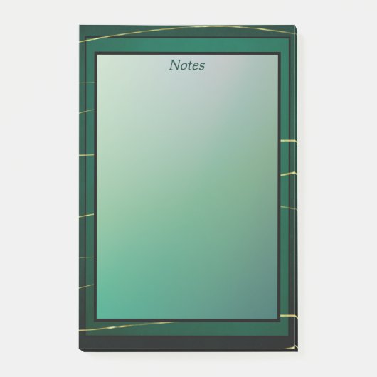 Modern Elegant Chique Groen en Goud Post-it® Notes (Voorkant)