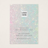 Modern Elegant chique hologram oorbel Display Kaar Visitekaartje (Achterkant)