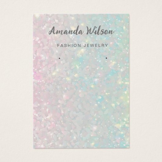 Modern Elegant chique hologram oorbel Display Kaar Visitekaartje (Voorkant)