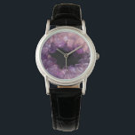 Modern elegant chique paarse amethist mineraalpatr horloge<br><div class="desc">Kijk met modern chique paarse amethist minerale edelsteen patroon. Stijlvol elegant ontwerp.</div>