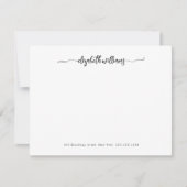 Modern Elegant Chique Zwart Script Kalligrafie Notitiekaartje (Voorkant)