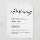 Modern Elegant Christening Text | Papier Waterverf Kaart (Voorkant)