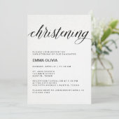 Modern Elegant Christening Text | Papier Waterverf Kaart (Staand voorkant)