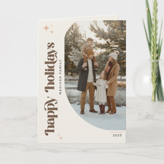 Modern Elegant Christmas Folded Holiday Card Feestdagen Kaart (Voorkant)