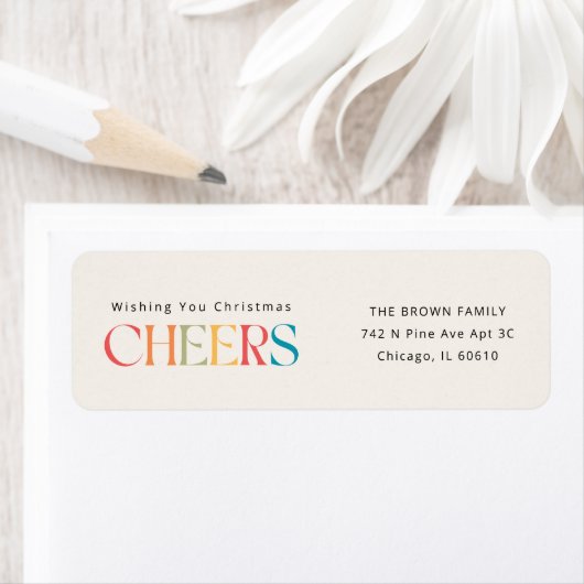 Modern Elegant Christmas Holiday  Return Address Etiket (Insitu)