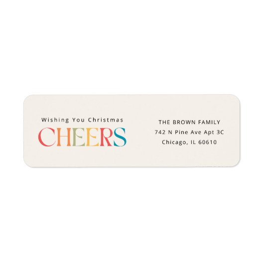 Modern Elegant Christmas Holiday  Return Address Etiket (Voorkant)