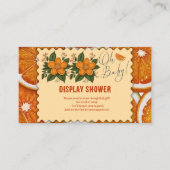 Modern Elegant Citrus Sinaasappel Baby shower Informatiekaartje (Voorkant)