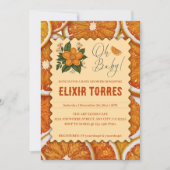 Modern Elegant Citrus Sinaasappel Baby shower Kaart (Voorkant)