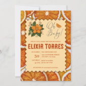 Modern Elegant Citrus Sinaasappel Baby shower Kaart (Voorkant)