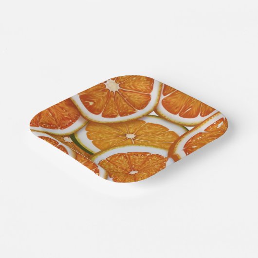 Modern Elegant Citrus Sinaasappel Baby shower Papieren Bordje (Gebogen)