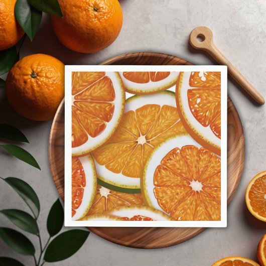 Modern Elegant Citrus Sinaasappel Baby shower Servet