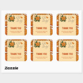 Modern Elegant Citrus Sinaasappel Baby shower Vierkante Sticker (Vel)