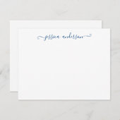 Modern Elegant Classic Dark Navy Blue Script Notitiekaartje (Voorkant / Achterkant)