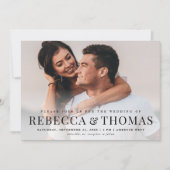 Modern Elegant Classic Photo Wedding Kaart (Voorkant)