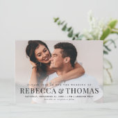 Modern Elegant Classic Photo Wedding Kaart (Staand voorkant)