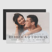 Modern Elegant Classic Photo Wedding Magnetische Uitnodiging (Voorkant / Achterkant)