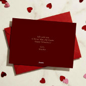Modern Elegant Classic Red Chic Valentines Photo Folie Feestdagenkaart