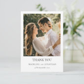 Modern Elegant Classic Typography Photo Wedding Bedankkaart (Staand voorkant)