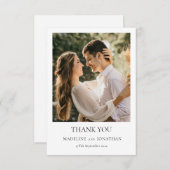 Modern Elegant Classic Typography Photo Wedding Bedankkaart (Voorkant / Achterkant)